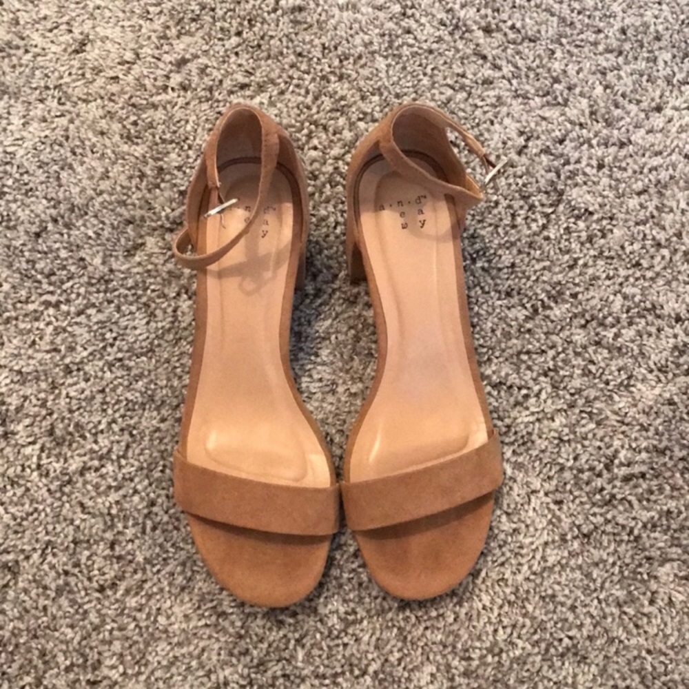 Nude block heels